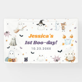 Niedliches Halloween Ghost 1. Geburtstag Party Banner