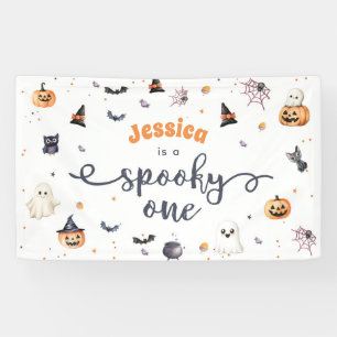 Niedliches Halloween Ghost 1. Geburtstag Party Banner