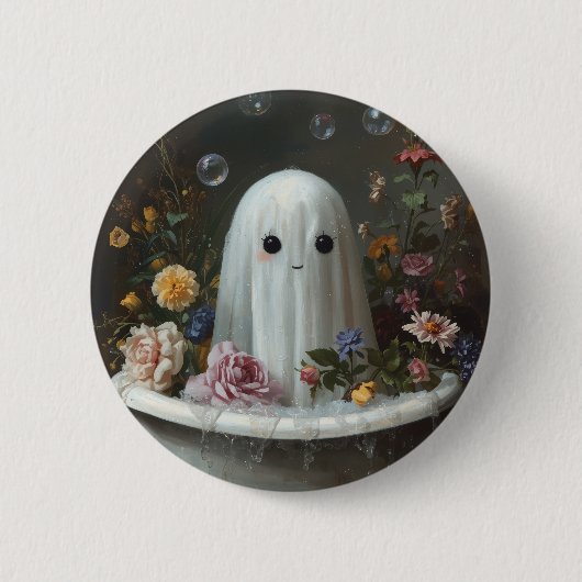Niedliches Halloween-Ghost Button (Vorderseite)