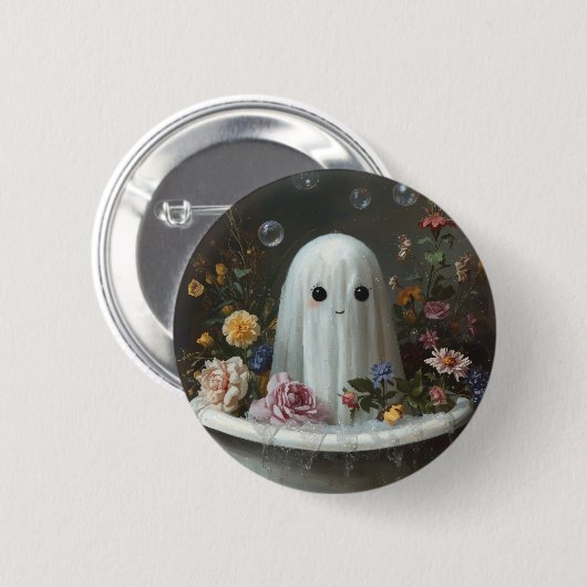 Niedliches Halloween-Ghost Button (Vorne & Hinten)
