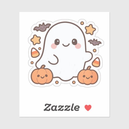 Niedliches Halloween-Ghost-Clipart, Spaß und Niedl Aufkleber (Blatt)