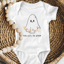 Niedliches Halloween Ghost Floral zu Niedlich, um Baby Strampler