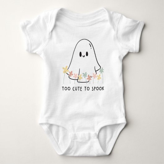 Niedliches Halloween Ghost Floral zu Niedlich, um Baby Strampler (Vorderseite)
