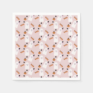 Niedliches Halloween Ghost Ghoul Orange Confetti P Serviette