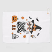Niedliches Halloween-Ghost Golfhandtuch (Horizontal)