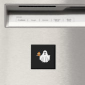Niedliches Halloween Ghost Holding Pumpkin Cupcake Magnet (In Situ (Geschirrspüler))