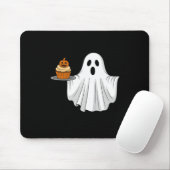 Niedliches Halloween Ghost Holding Pumpkin Cupcake Mousepad (Mit Mouse)