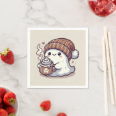 Niedliches Halloween Ghost in Herbst Beanie & Hot  Serviette (Beispiel)