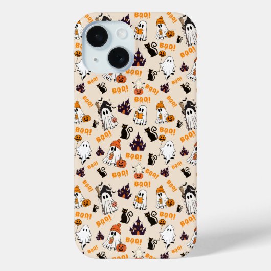 Niedliches Halloween Ghost iPhone 15 Fall - Spooky Case-Mate iPhone Hülle (Rückseite)