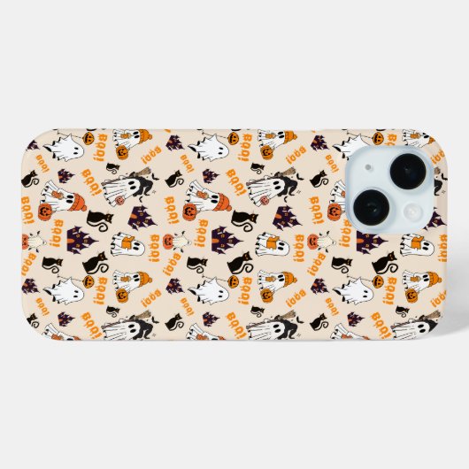 Niedliches Halloween Ghost iPhone 15 Fall - Spooky Case-Mate iPhone Hülle (Rückseite (Horizontal))