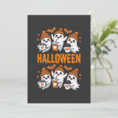 Niedliches Halloween-Ghost-Kaffeedesign Einladung (Stehend Vorderseite)