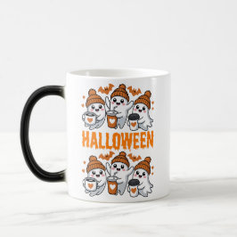 Niedliches Halloween-Ghost-Kaffeedesign Verwandlungstasse