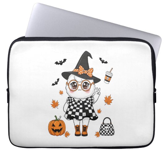 Niedliches Halloween-Ghost Laptopschutzhülle (Vorderseite)