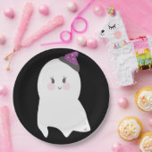 Niedliches Halloween Ghost Lila Black Pappteller (Party)