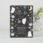 Niedliches Halloween Ghost Little Boo 2. Geburtsta Einladung (Stehend Vorderseite)