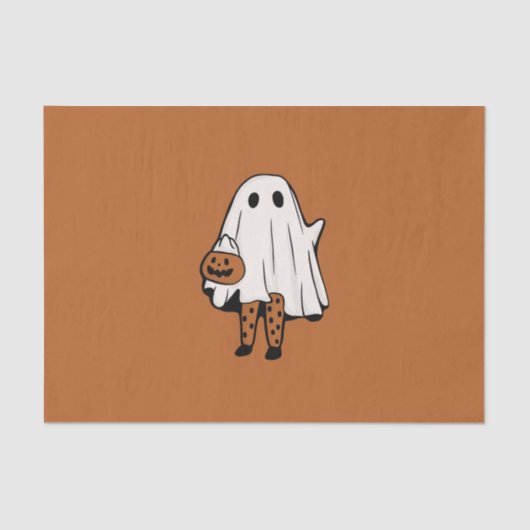 Niedliches Halloween Ghost mit Strümpfen Halloween Seidenpapier (Vorderseite)