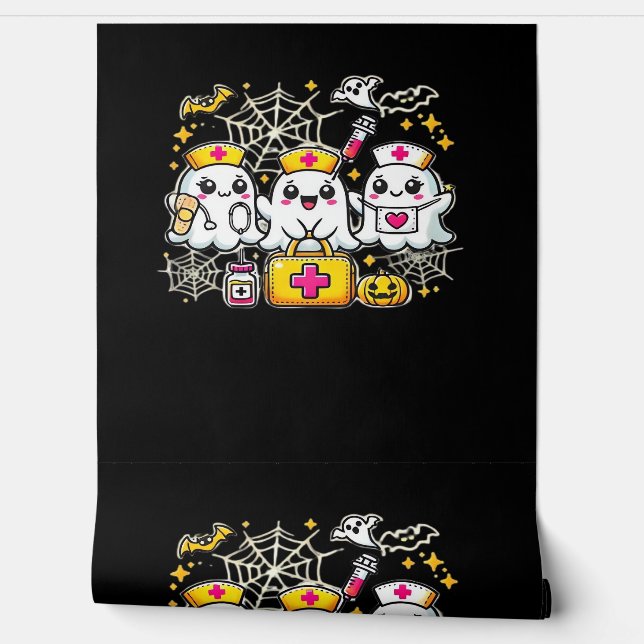 Niedliches Halloween Ghost Nurse Trio mit medizini Tapete (Abrollen)