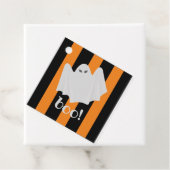 Niedliches Halloween Ghost Orange + Black Stripes  Geschenkanhänger (Beispiel)