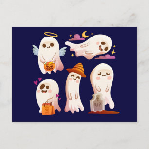 Niedliches Halloween-Ghost Postkarte