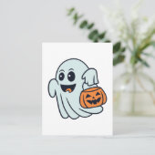 Niedliches Halloween-Ghost Postkarte (Stehend Vorderseite)