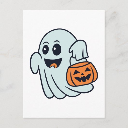 Niedliches Halloween-Ghost Postkarte (Vorderseite)