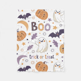 Niedliches Halloween Ghost & Pumpkin Baby Blanket Fleecedecke