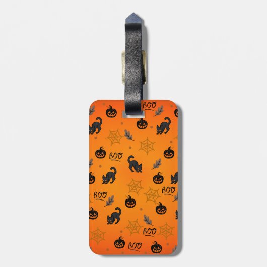 Niedliches Halloween Ghost Pumpkin Gewürz Personal Gepäckanhänger (Rückseite vertikal)