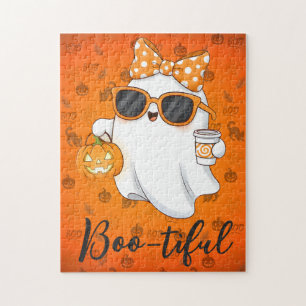 Niedliches Halloween Ghost Pumpkin Gewürz Personal Puzzle