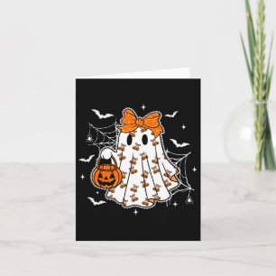 Niedliches Halloween Ghost Pumpkin Girl Coquette S Karte