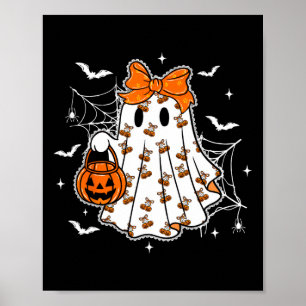 Niedliches Halloween Ghost Pumpkin Girl Coquette S Poster