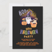 niedliches Halloween Ghost & Pumpkin-Party Einladung (Vorderseite)