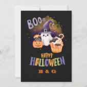 niedliches Halloween Ghost & Pumpkin-Party Einladung (Rückseite)