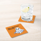 Niedliches Halloween-Ghost Rechteckiger Pappuntersetzer (Vor Ort)