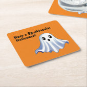 Niedliches Halloween-Ghost Rechteckiger Pappuntersetzer (angewinkelt)