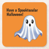Niedliches Halloween-Ghost Rechteckiger Pappuntersetzer (Vorderseite)