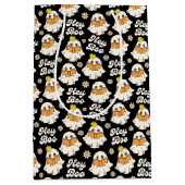 Niedliches Halloween Ghost Retro Spooky Boo Black Mittlere Geschenktüte (Vorderseite)