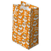 Niedliches Halloween Ghost Retro Spooky Boo Orange Kleine Geschenktüte (Rückseite Schrägansicht)