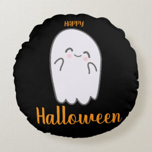 Niedliches Halloween-Ghost Rundes Kissen