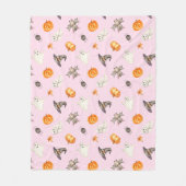 Niedliches Halloween Ghost Spider Hat Wasserfarbmu Fleecedecke (Vorderseite)