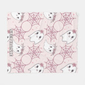 Niedliches Halloween Ghost & Spiderweb Muster (2) Fleecedecke (Vorderseite (Horizontal))