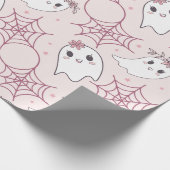 Niedliches Halloween Ghost & Spiderweb Muster (2) Geschenkpapier (Ecke)