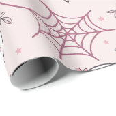 Niedliches Halloween Ghost & Spiderweb Muster (2) Geschenkpapier (Rolleneckpunkt)