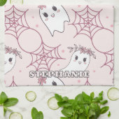 Niedliches Halloween Ghost & Spiderweb Muster (2) Geschirrtuch (Gefaltet)