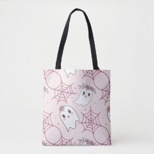 Niedliches Halloween Ghost & Spiderweb Muster (2) Tasche