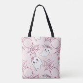 Niedliches Halloween Ghost & Spiderweb Muster (2) Tasche (Rückseite)