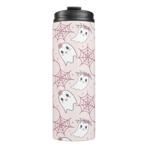 Niedliches Halloween Ghost & Spiderweb Muster (2) Thermosbecher