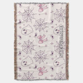 Niedliches Halloween Ghost & Spiderweb Muster Decke (Vorderseite Vertikal)