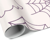 Niedliches Halloween Ghost & Spiderweb Muster Geschenkpapier (Rolleneckpunkt)