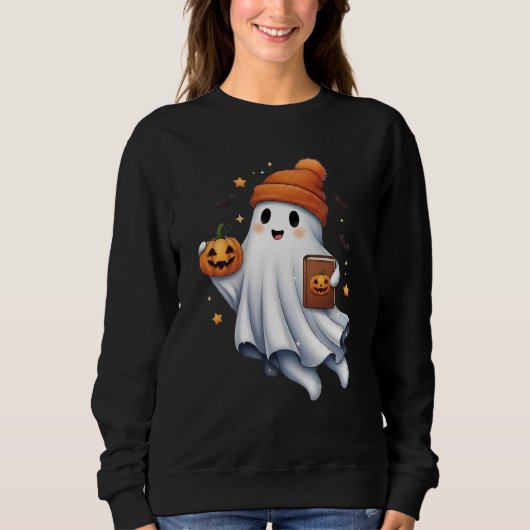 Niedliches Halloween-Ghost Sweatshirt (Vorderseite)