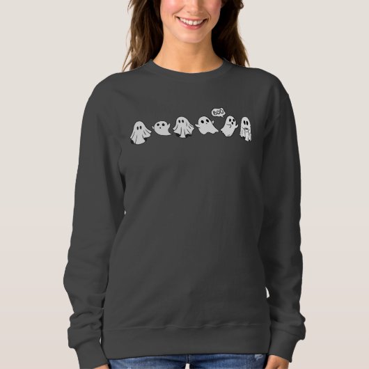 Niedliches Halloween Ghost Sweatshirt, Niedliches Sweatshirt (Vorderseite)